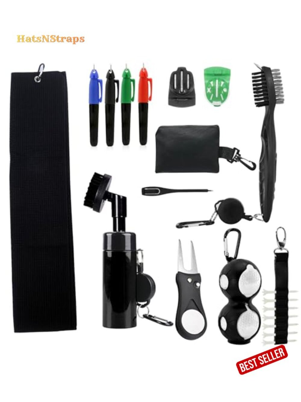 23-in-1 Golf Essentials Kit with Brush, Towel, Divot Tool & Ball Markers